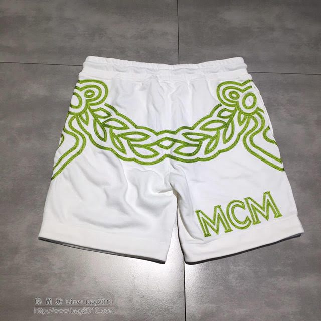 MCM五分褲 19春夏新款 白色運動短褲 男士休閒褲  tzy1828